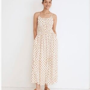 Madewell Sophia Cami Midi Dress in Wild Calendula Block-Print - LARGE